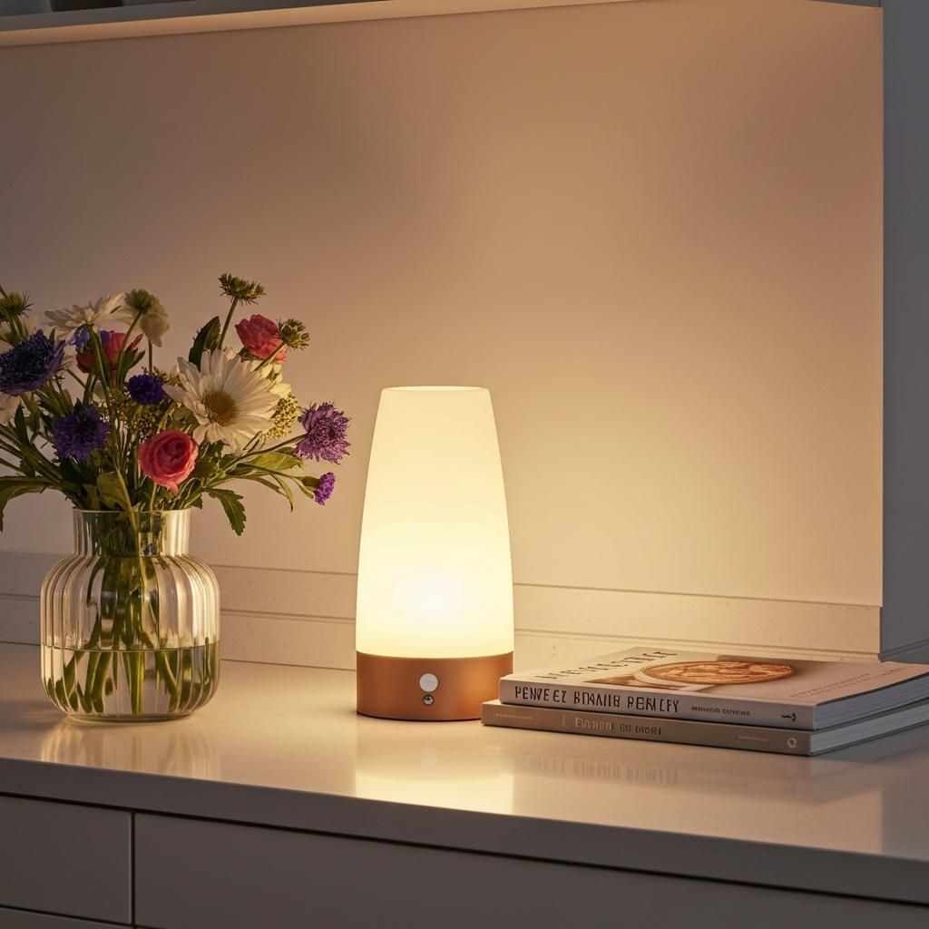 Elegante LED-Tischlampe mit Bewegungsmelder – Kabellose Produktbild 