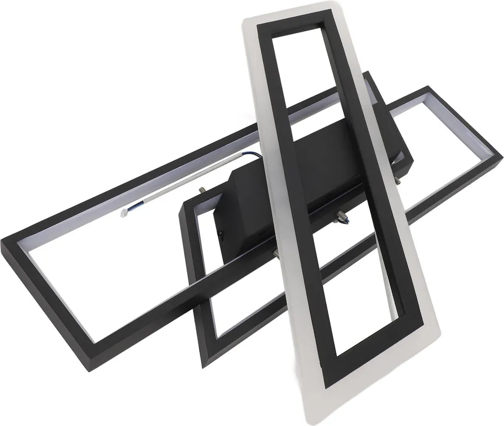 Plafonnier LED variable avec télécommande et mémoire, design rectangle noir - 7