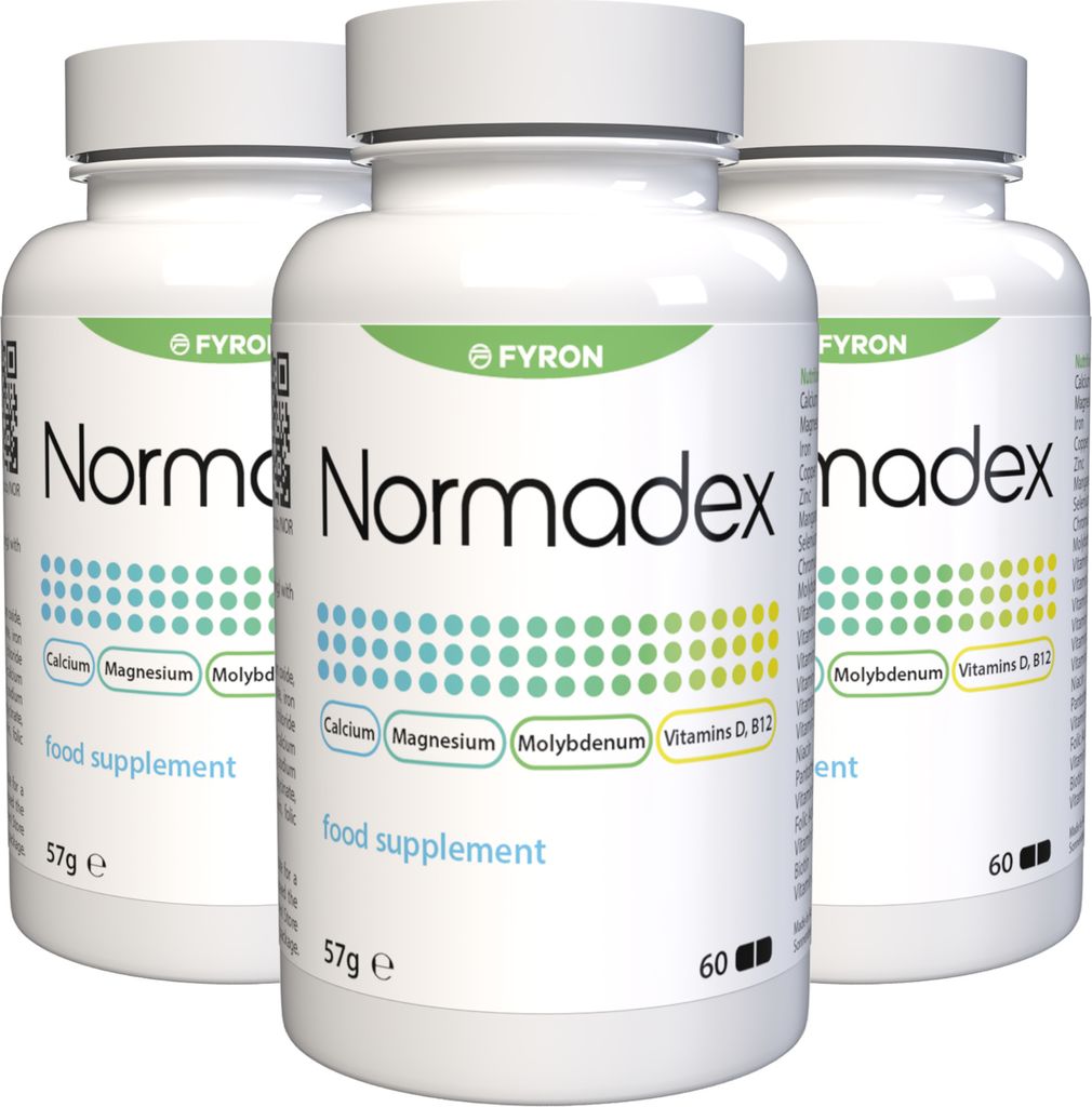 Normadex - 180 Kapseln (3x60) hochdosiert - Original Rezept aus der Schweiz - Vegan & Pflanzlich mit Vitaminen & Mineralien - 3er Pack