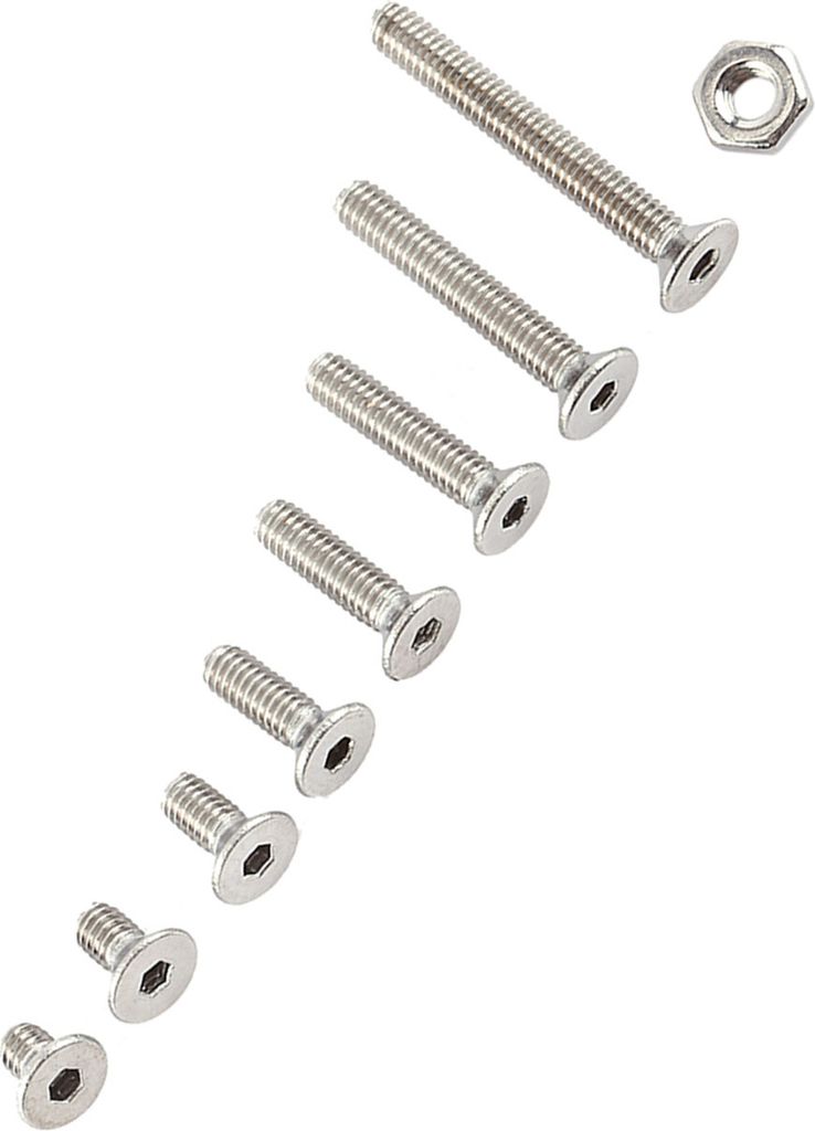 M2.5 A2 Edelstahl Innensechskantschrauben Bolzen mit Sechskantmuttern Assortted Set(Flachkopf)