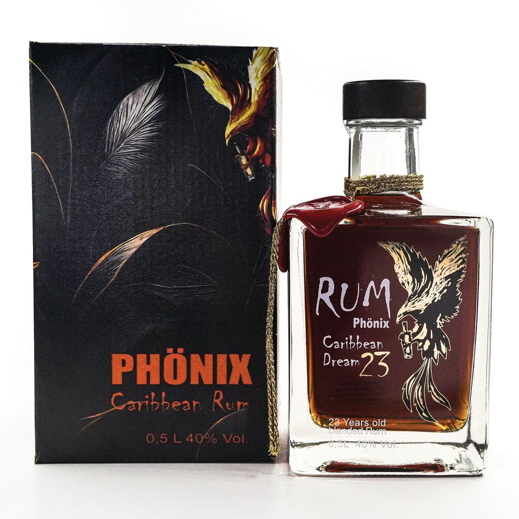 Phönix Rum Caribbean 23YO - Classic Design - Rum 40% Vol. Produktbild 
