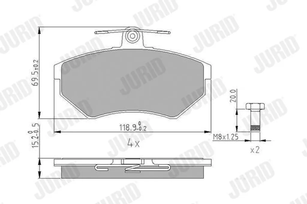 Plaquettes de frein JURID 571969J haute performance pour Golf 3 et Seat