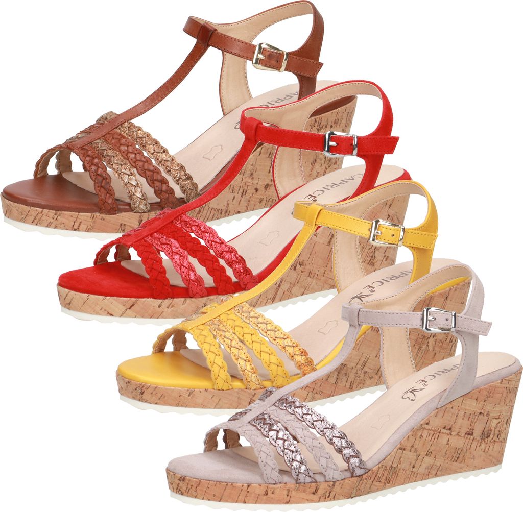 Caprice Damen Sandalen Sandaletten Keilabsatz 9-28704-24 , Größe:37 EU, Farbe:Braun