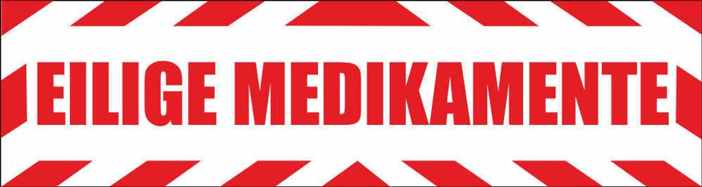 INDIGOS UG - Magnetschild "eilige Medikamente " mit Rahmen 45 x 12 cm - Magnetfolie für Auto / LKW / Truck / Baustelle / Firma
