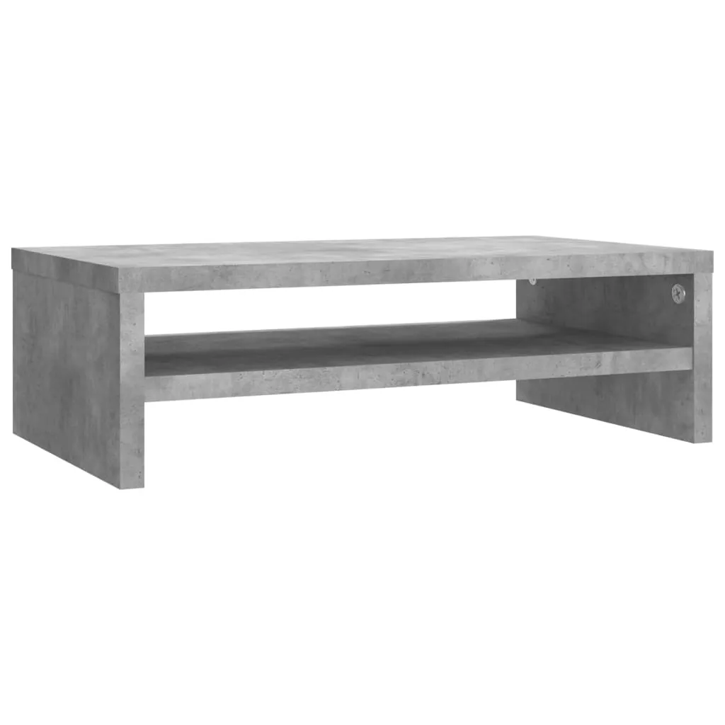 Base Monitor Grigio Cemento 42x24 cm - Supporto Robusto in Legno