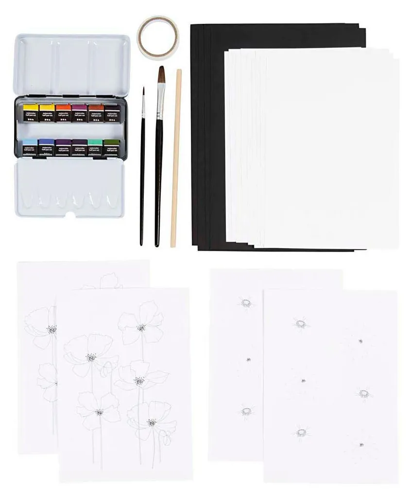 Apprendre l'Aquarelle Facilement avec le Hobbyset Complet Prêt à Peindre