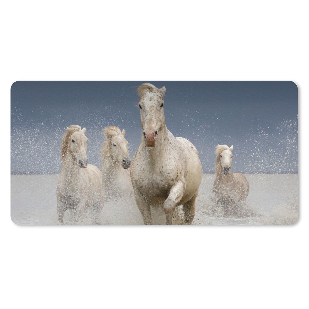MuchoWow Mauspad Mousepad Pferde - Wasser - Schlamm 60x30 cm - Mousepads - Maus Mat - Pad - Mausunterlage - Nachhaltig