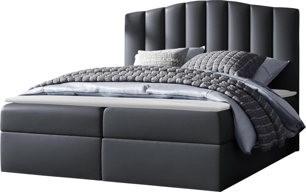 MIRJAN24 Boxspringbett Lindos, Ehebett mit zwei Bettkästen, Doppelbett, Stilvoll Schlafzimmer (Soft 032, Größe: 120x200 cm)