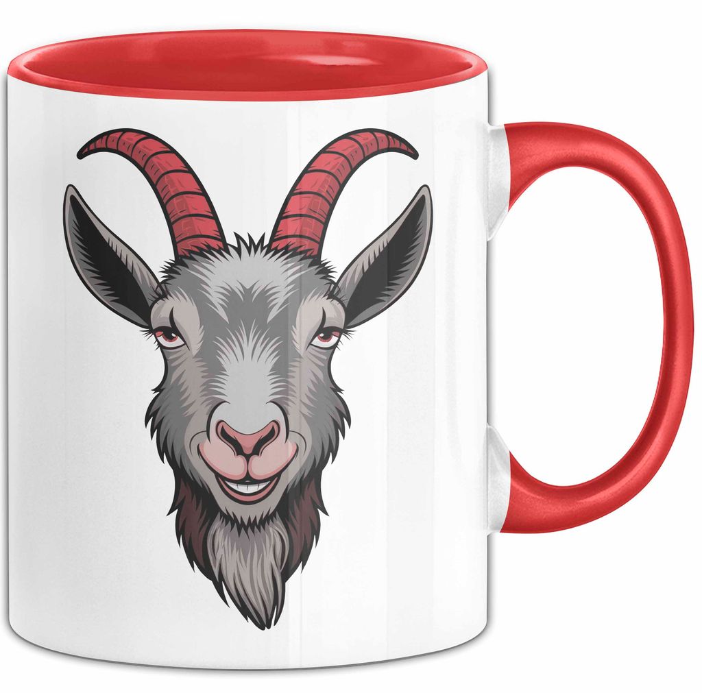 Ziegenliebhaber Tasse Geschenkidee Stalltier Enthusiast Geschenkidee Lustig (Rot)