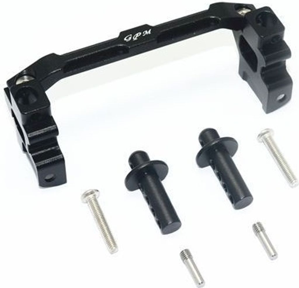 GPM ALUMINUM FRONT ADJUSTABLE BODY MOUNT & POST -7PC SET black GPMTRX4201FABK