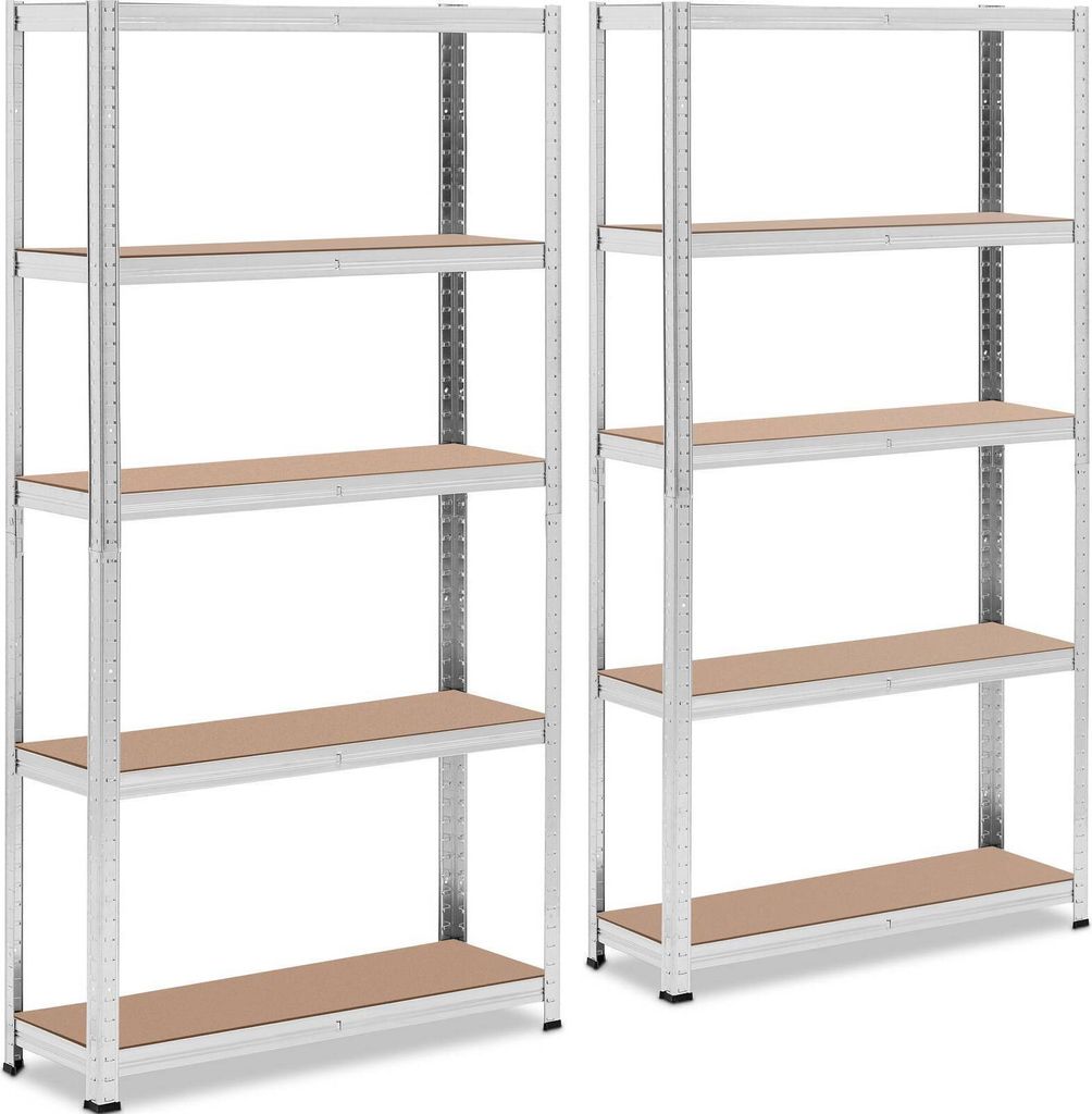 Expondo MSW Schwerlastregal - 90 x 30 x 180 cm - für 5 x 175 kg - Grau - 2 Stk.
