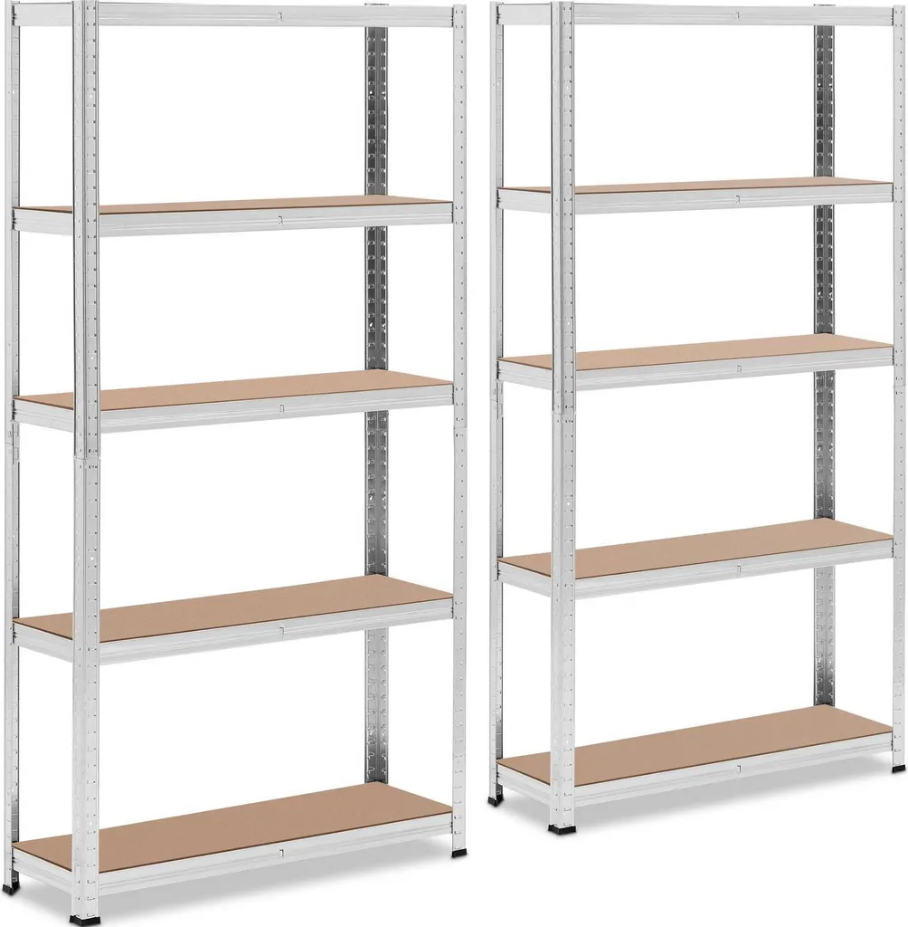 Rayonnage charges lourdes Expondo MSW 90x30x180 cm gris lot de 2