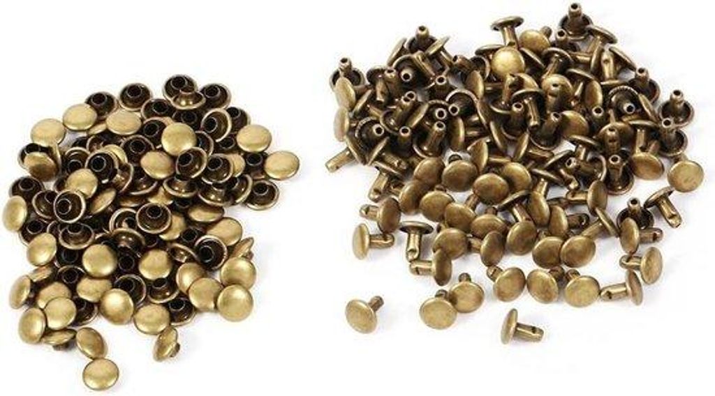 100 Stück Doppelte Metallische Schrauben 8x8mm für DIY-Artikel - Bronze.