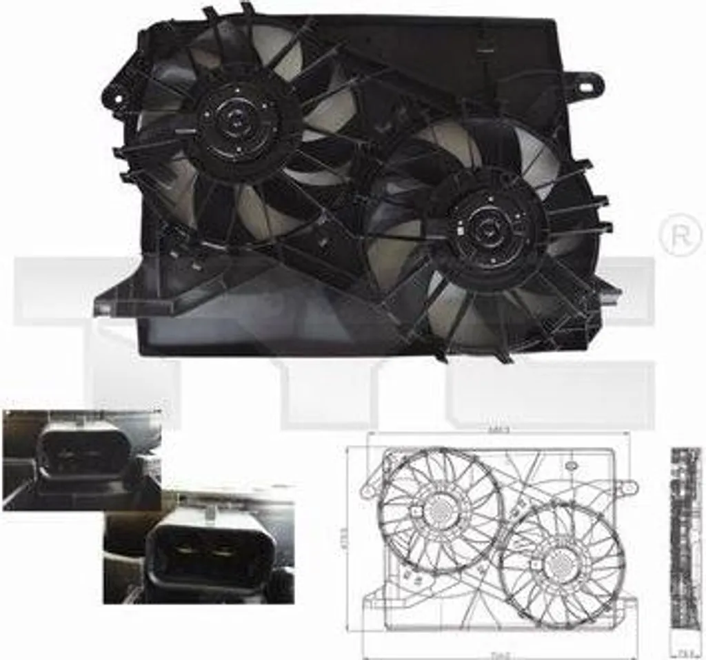 Ventilateur de radiateur haute performance TYC 804-0001 - Modèle Robuste