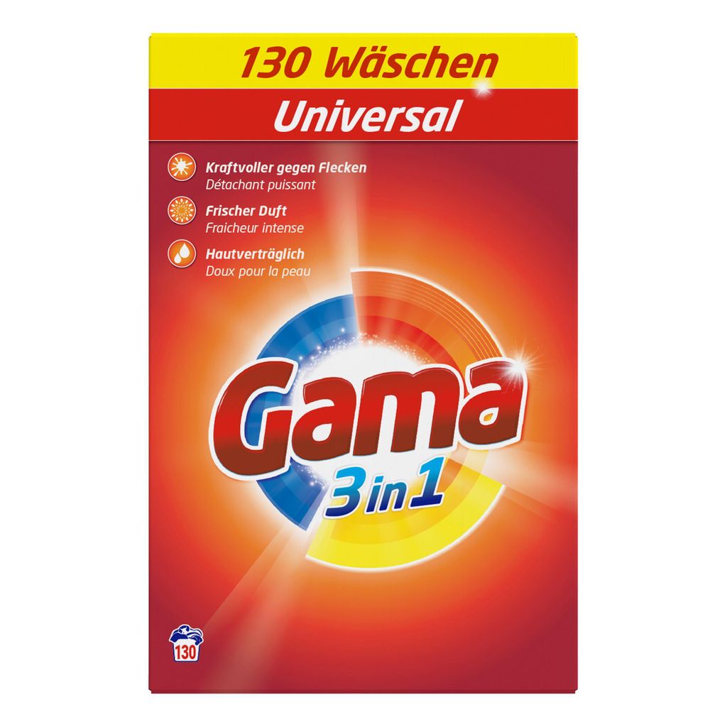 Gama Waschpulver Universal 3in1 für 130 WL Waschmittel Produktbild 
