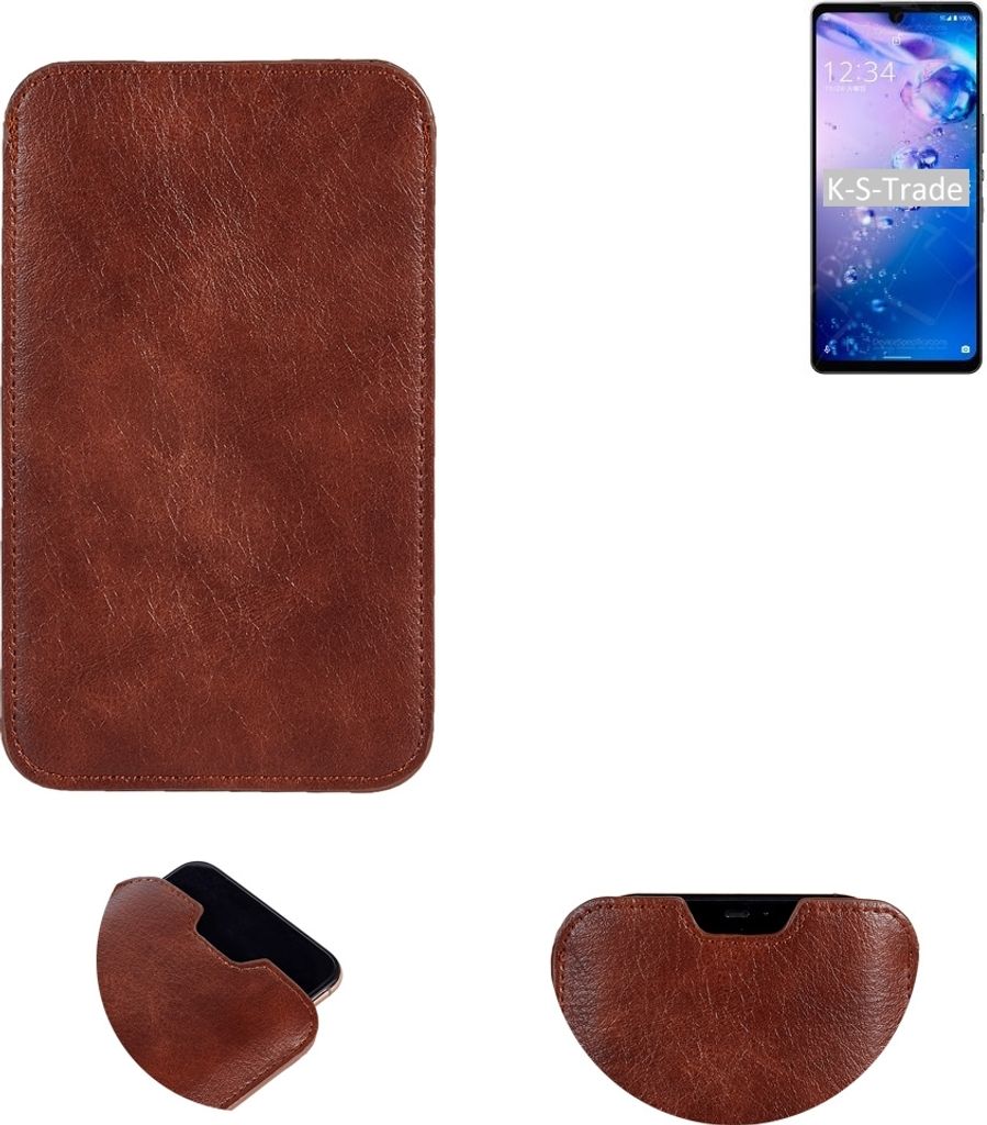 K-S-Trade Schutzhülle Handyhülle kompatibel mit Sharp Aquos Zero6 Handytasche Kunstleder Sleeve in braun