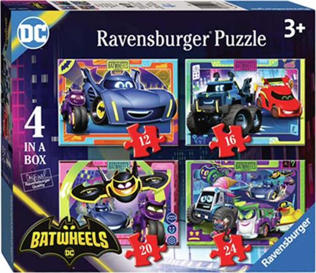 RAVENSBURGER Puzzle Batwheels, 4in1 ( 12, 16, 20, 24 Teile)