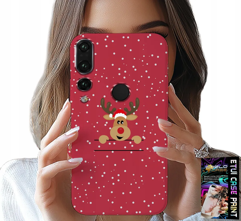 Cover Natalizia Huawei P20 Pro con Alce + Pellicola Vetro 9H