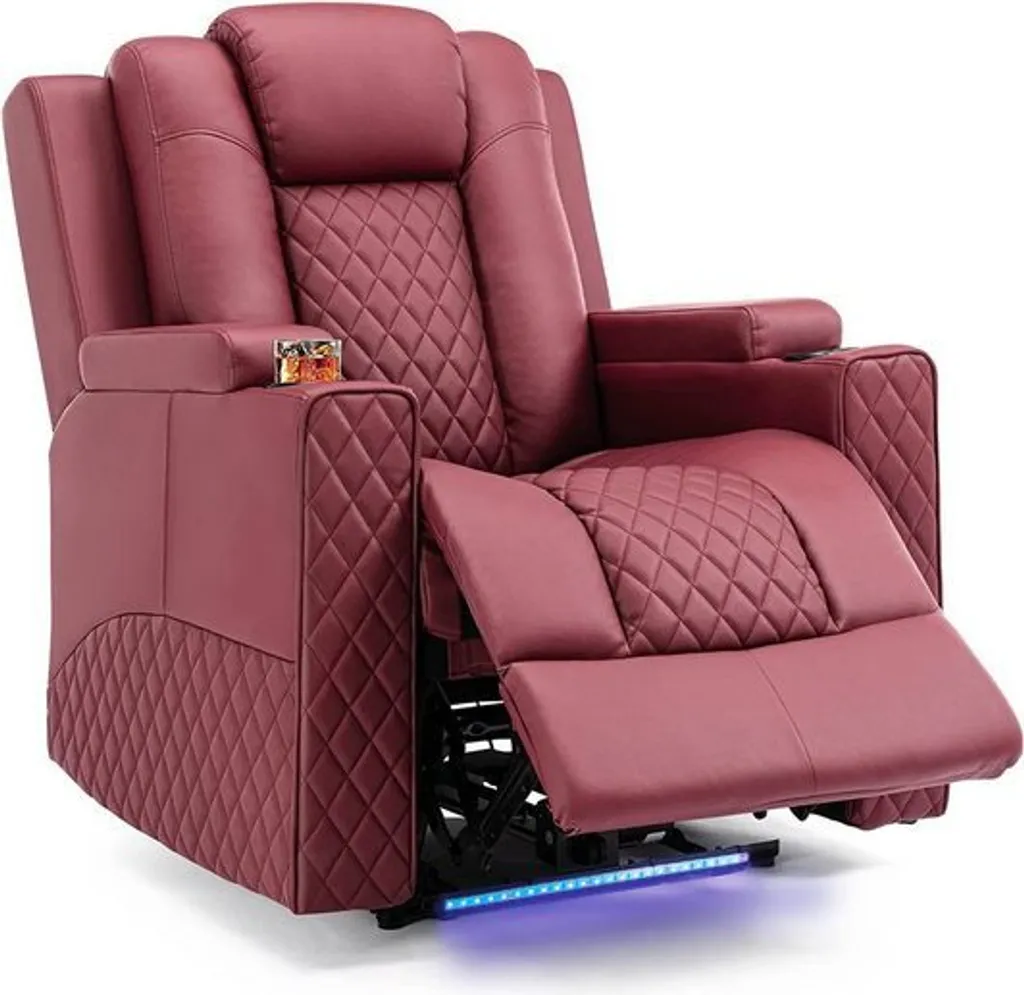 Fauteuil Cinéma de relaxation électrique avec massage et éclairage LED rouge