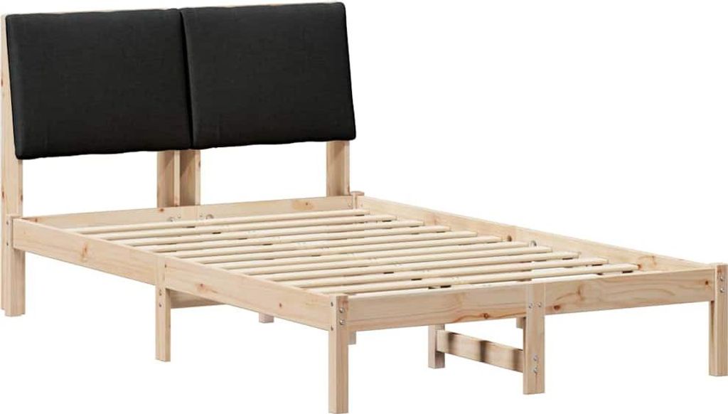 vidaXL Bettgestell Braun und Schwarz 120 x 200 cm Massivholz Kiefer