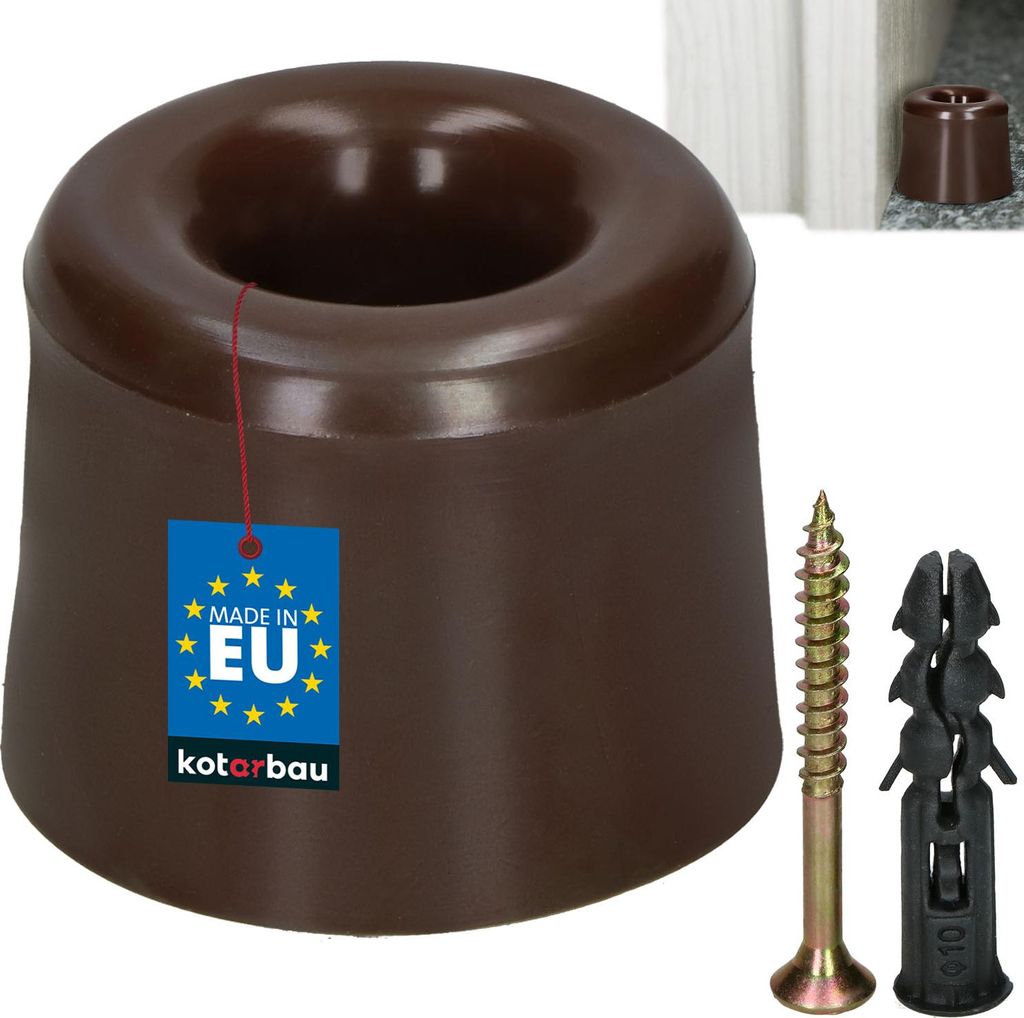 KOTARBAU® Fermaporta da avvitare a pavimento 27 mm Marrone Immagine del prodotto 