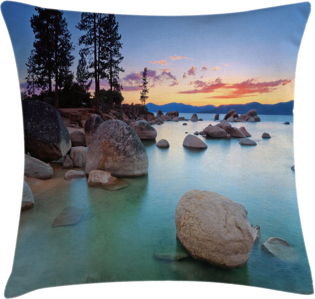 ABAKUHAUS Nautisch Kissenbezug, Romantischer Seesonnenuntergang, Waschbar mit Reißverschluss Kissenhülle mit Farbfesten Klaren Farben Beidseitige...