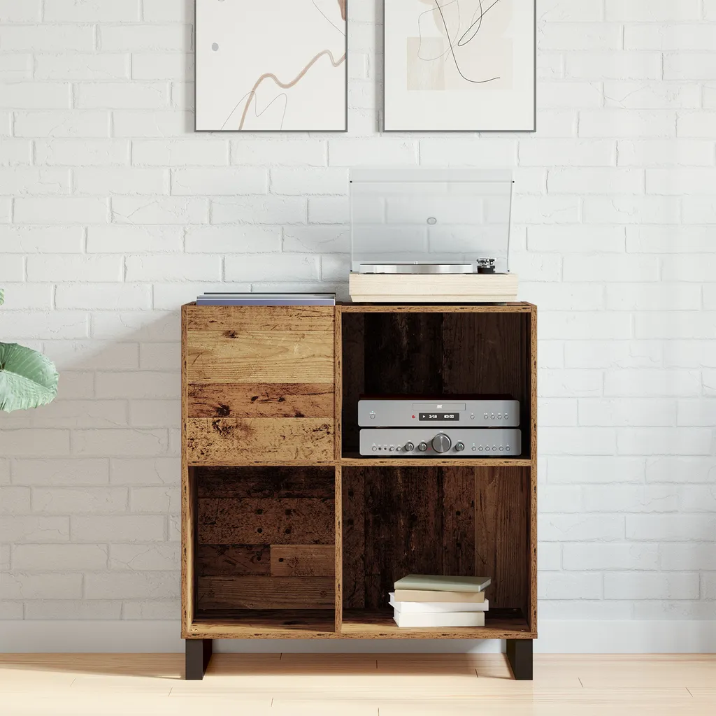 Meuble à disques chêne Artisan pour ranger et protéger votre collection