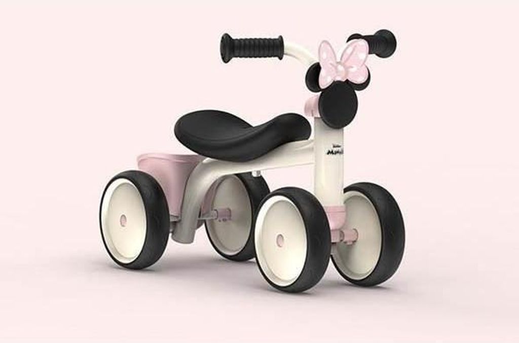 Laufrad Minnie Rookie Smoby, Metall, 4 Leise Räder, Spielzeugkiste, Ab 12 Monaten