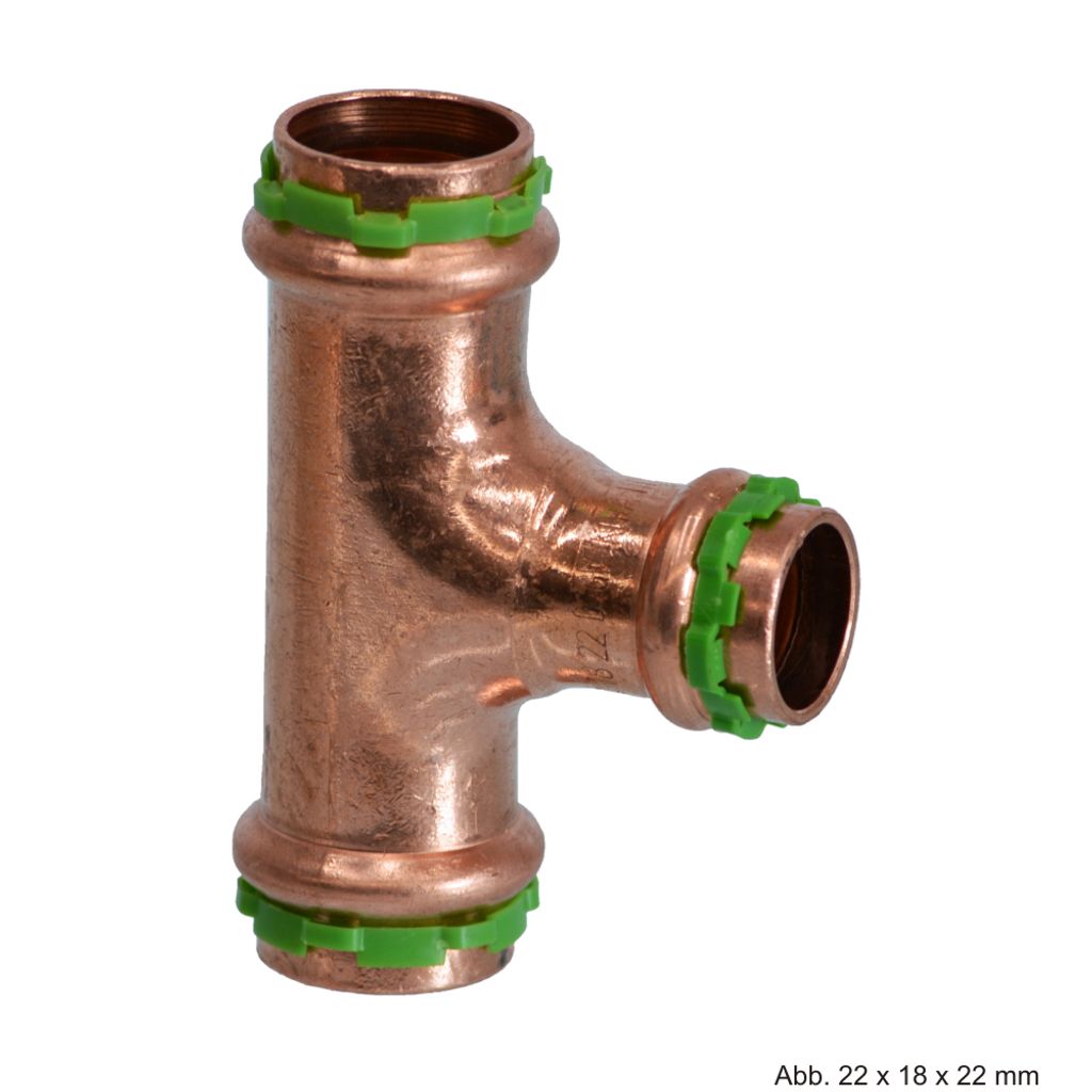 VSH SudoPress Kupfer SP5130RVR T-Stück reduziert, 3I, 28-15-22 mm