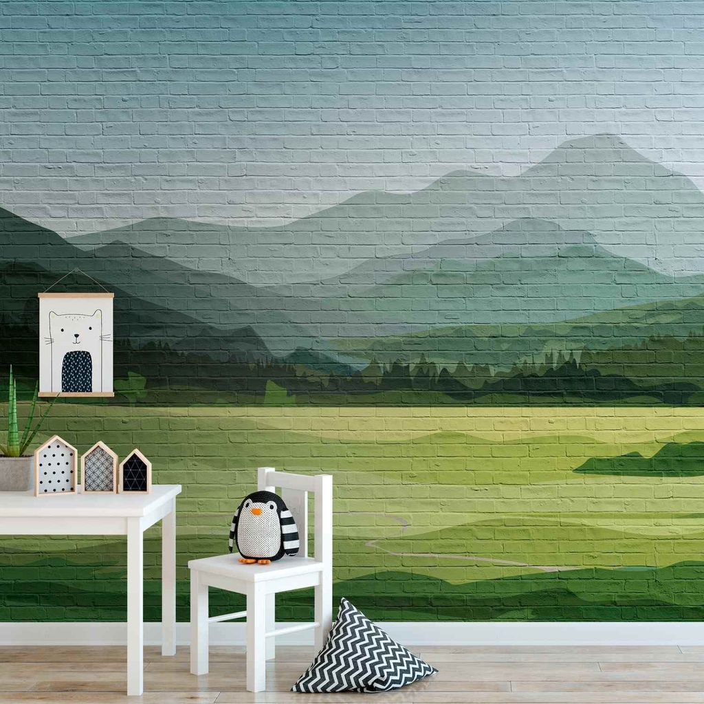 A.S. Creation Livingwalls Fototapete The Wall 382981 Eine Rolle Ein Motiv 3.71 x 2.80 m Berge Grün