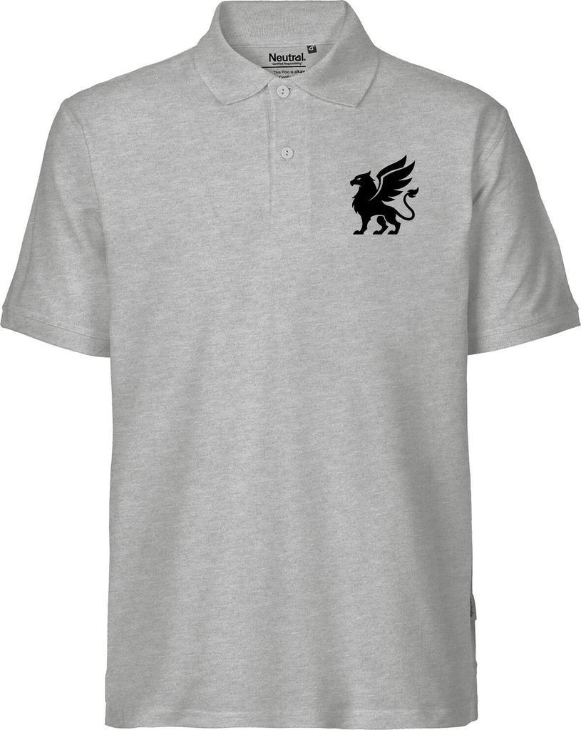 Huuraa Herren Polo Shirt Greif Silhouette XL Sport Grey Bio Baumwolle Fairtrade Poloshirt Geschenkidee