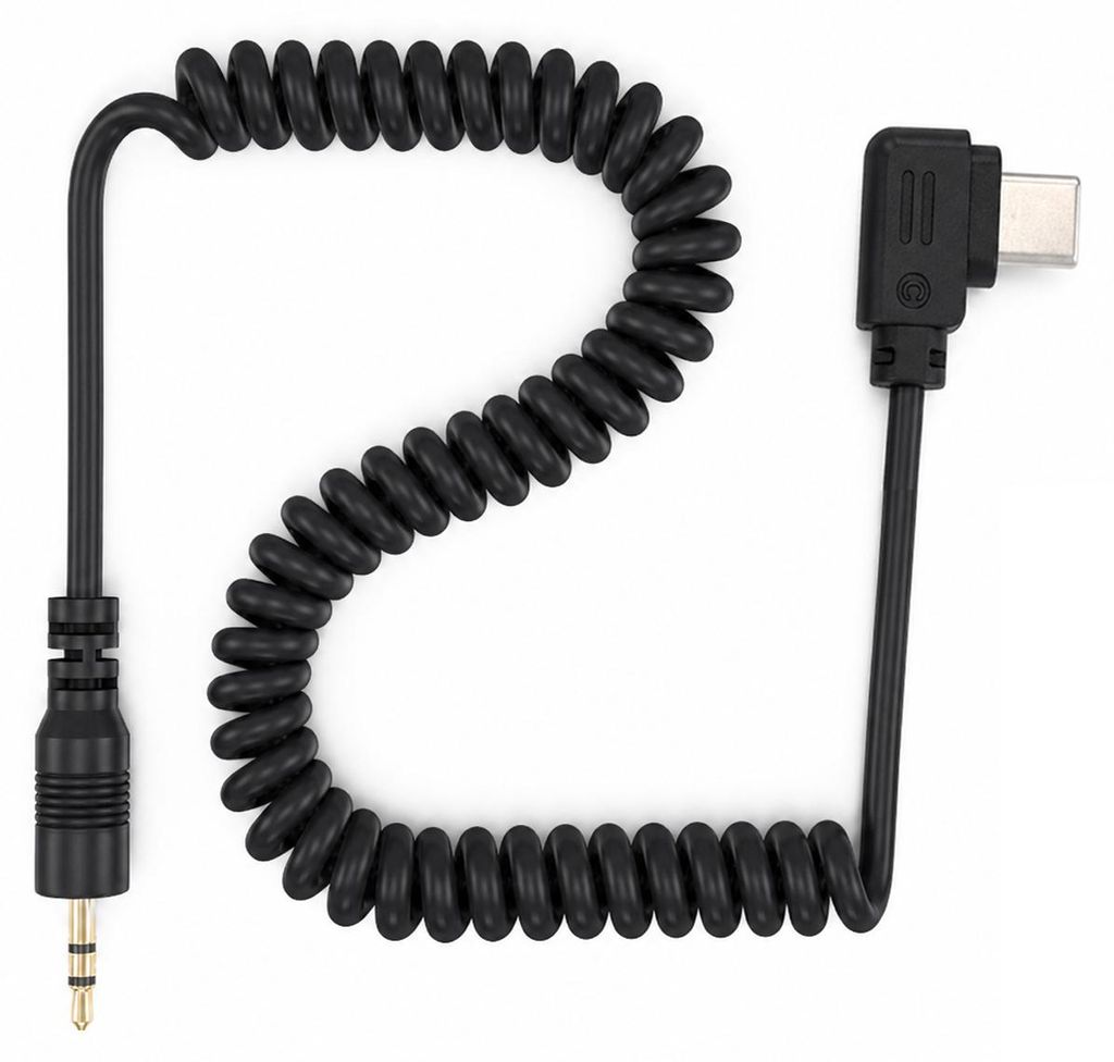 Kamera Fernauslöser Spiral-Anschlusskabel 2,5 mm auf USB-C kompatibel mit Sony Alpha 7C II, Alpha 7C R, Alpha 7 V, Alpha 6700, dehnbar bis 1,5 m