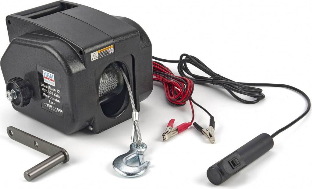 HBM tragbare elektrische Seilwinde 12 Volt 900 kg