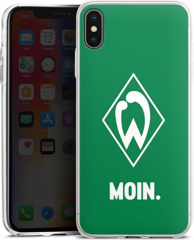 DeinDesign Slim Hülle für Apple iPhone Xs Max Silikon Case Ultra Dünn Handyhülle Moin Offizielles Lizenzprodukt SV Werder Bremen
