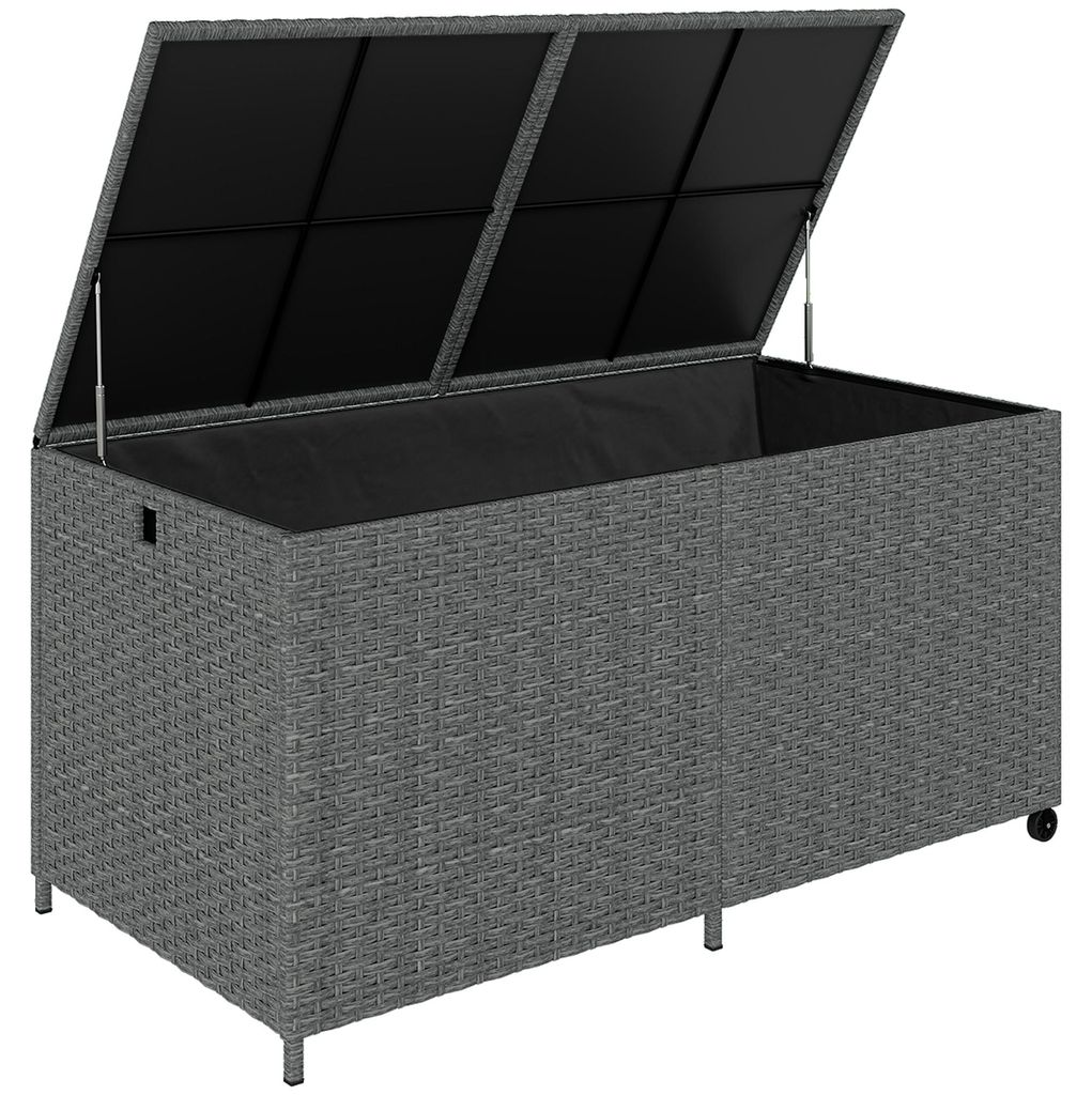 Rattan Auflagenbox 650L wetterfest UV-beständig Kissenbox Produktbild 