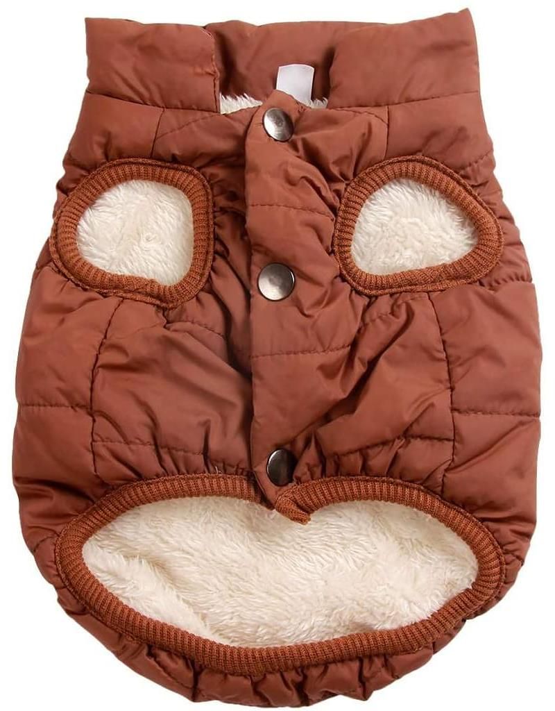 Warme 4-beinige Hundejacke Mit Fleece-Futter – Winddichter Overall Mit Reißverschluss Für Hunde (Rot, Größe S)