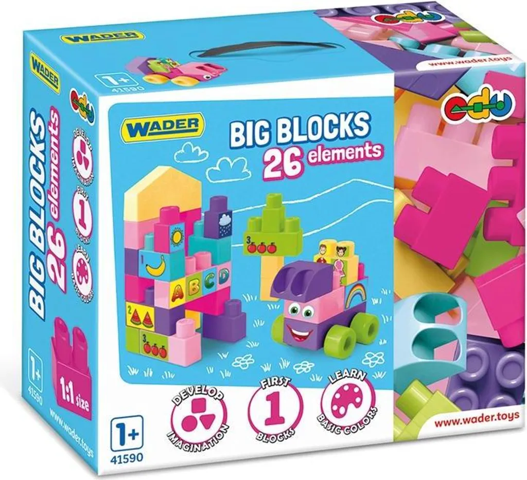 Blocs de Construction Géants et Robustes : Set de 26 Pièces en Rose
