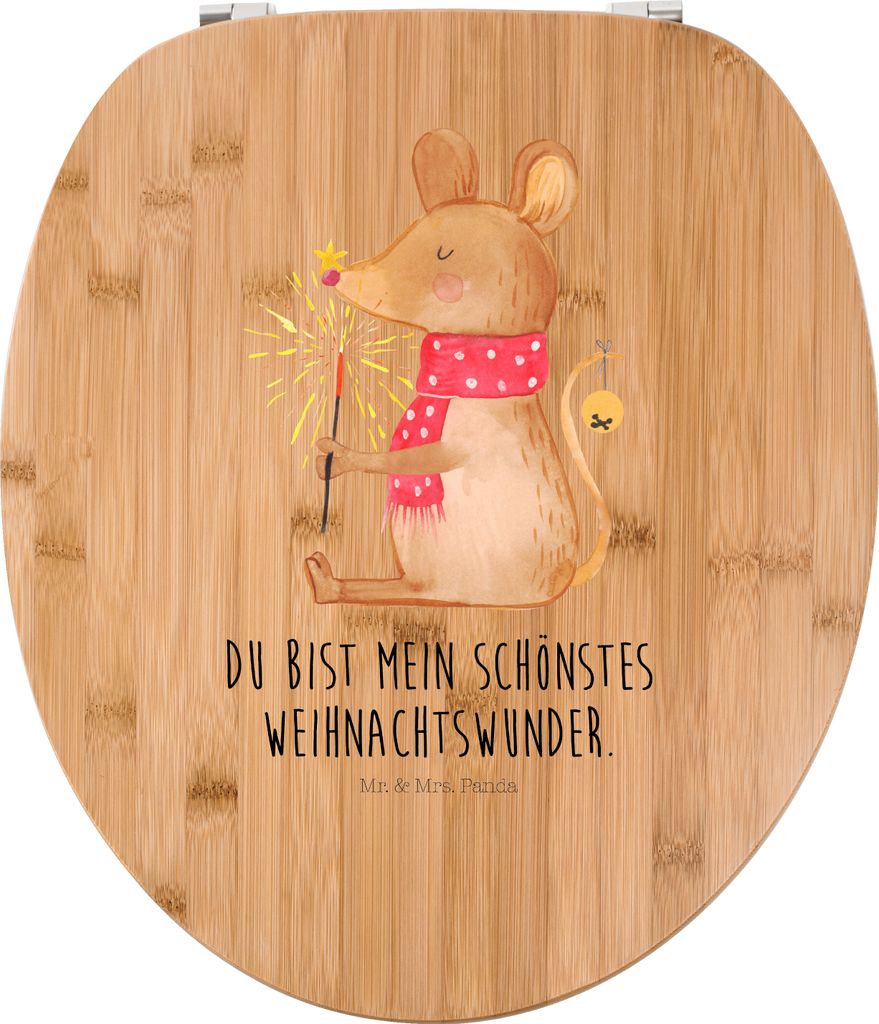 Mr. & Mrs. Panda WC Brille Maus Weihnachten - Transparent - Geschenk, Weihnachtswunder, Nikolaus, WC-Sitz, Klodeckel, Toilettendeckel, Frohe, Klobr...