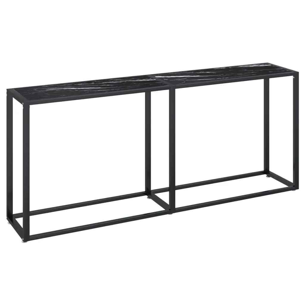 Consolle Ingresso Marmo Nero 180cm | Vetro Temperato Minimal Chic
