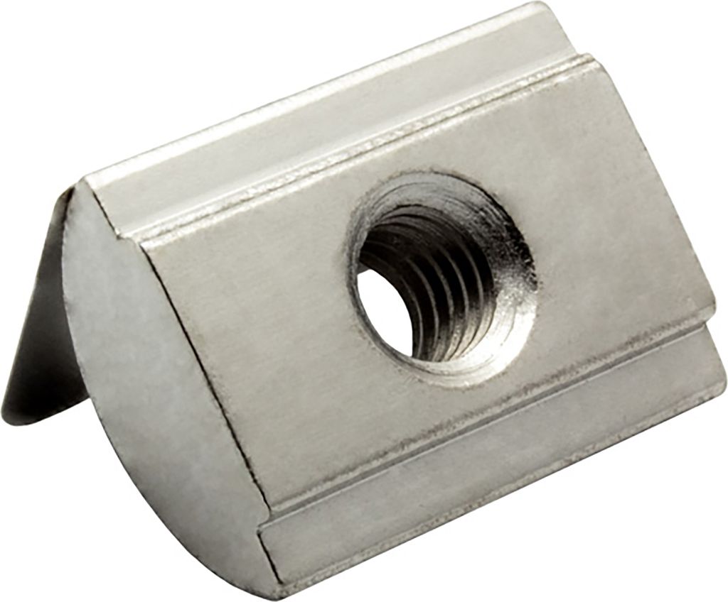KLAK 45 - Nutenstein mit Federblech M6 Nut 10 für Aluprofil 45-er - 10 Stück