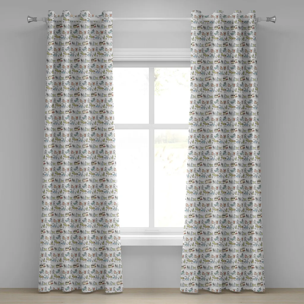Rideau chambre enfant animaux de la ferme beige jaune 280 cm x 175 cm