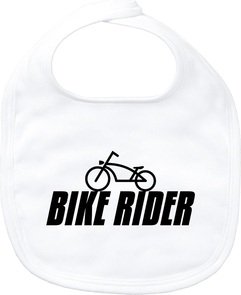 Huuraa Baby Lätzchen Bike Rider Fahrrad White Klettverschluss Baumwolle Latz Geschenkidee