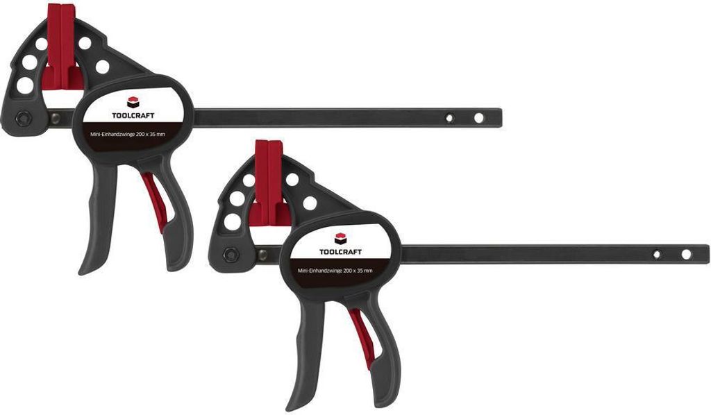 TOOLCRAFT 1669393 Einhandzwinge Spann-Weite (max.):100 mm Produktabmessung, Länge: 191 mm Ausladungs-Maße:35 mm