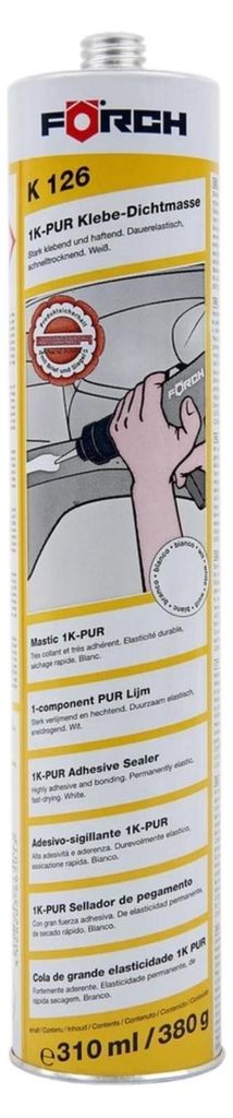 Förch K126 1K-PUR Adesivo sigillante nero 310 ml per Immagine del prodotto 