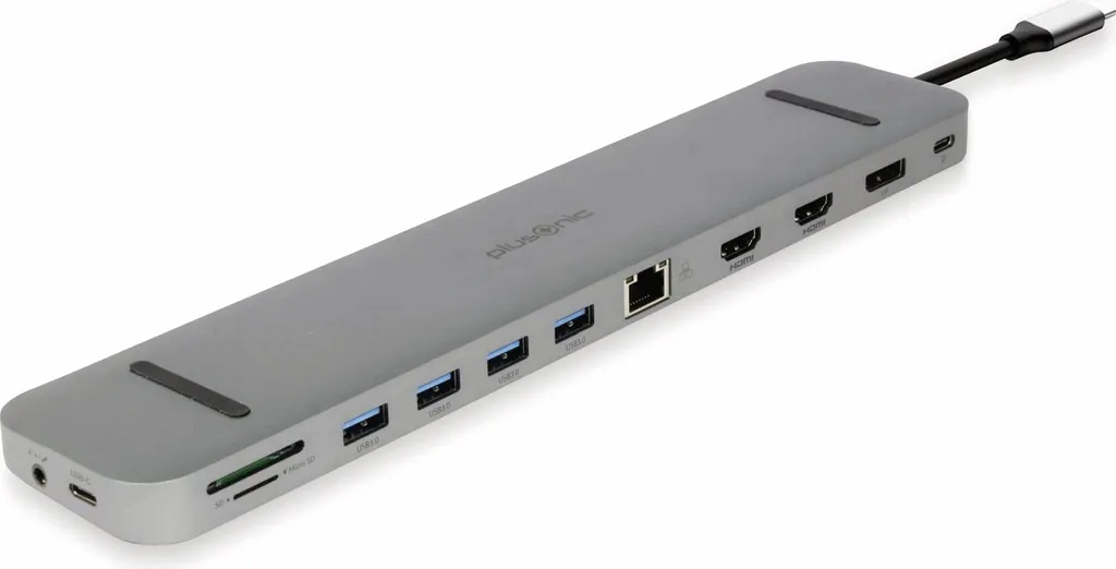 Plusonic Station d'accueil USB-C 9in1, 2x HDMI 4K, DP et Ethernet RJ45