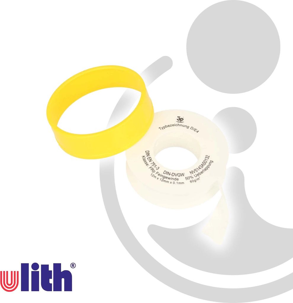 ULITH PTFE Gewindedichtband Teflonband FRp, 12 m für Heizung, Trinkwasser DVGW