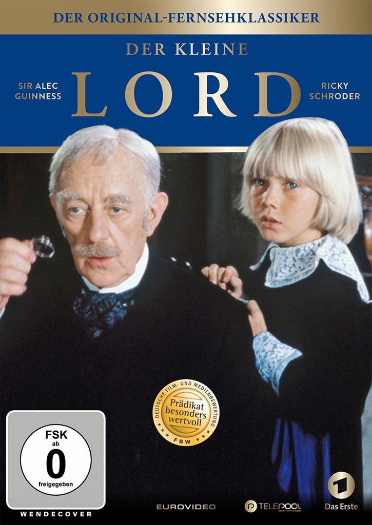 DVD cover for the movie 'Der kleine Lord' featuring Sir Alec Guinness and Ricky Schroder.