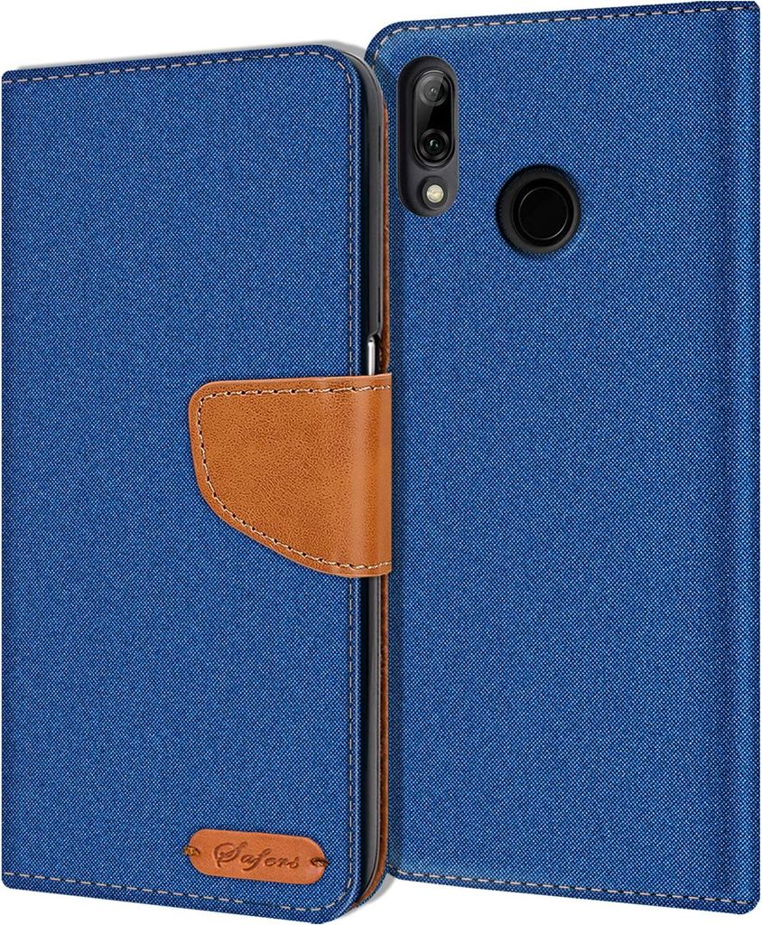 Handy Hülle Huawei P20 Lite Tasche Wallet Flip Case Schutz Hülle Stoff Cover