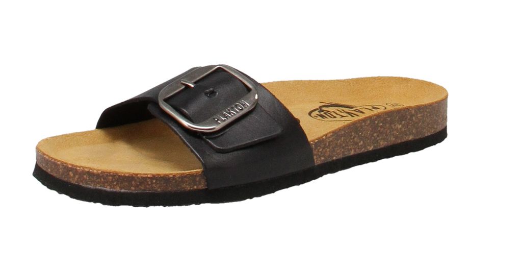 plakton 181018 Bis 3 Vaqu - Damen Schuhe Pantoletten - Negro, Größe:41 EU