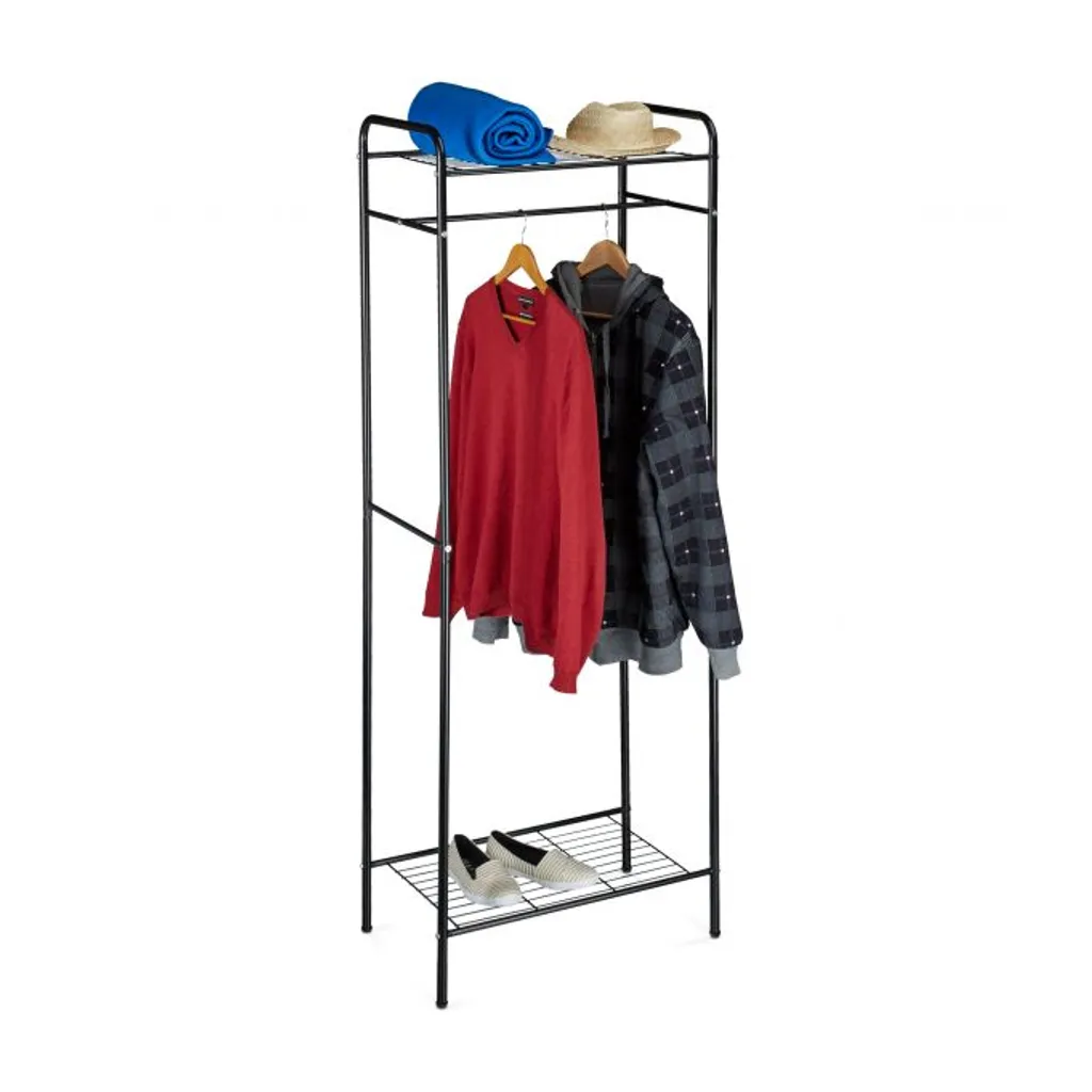 Relaxdays Appendiabiti SANDRA in Metallo con Ripiano Scarpe - Stile e Ordine